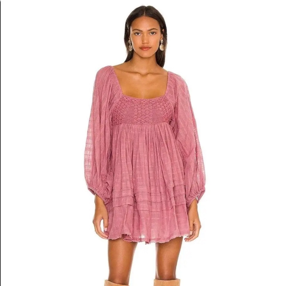 Free People Ari long sleeve mini dress